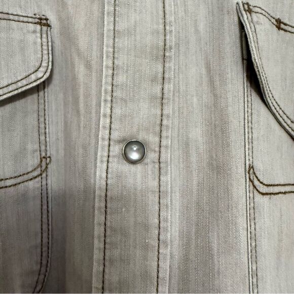 Kimes Ranch Western Long Sleeve Grimes Pearl Snap Gray Denim Shirt - Picture 6 of 16